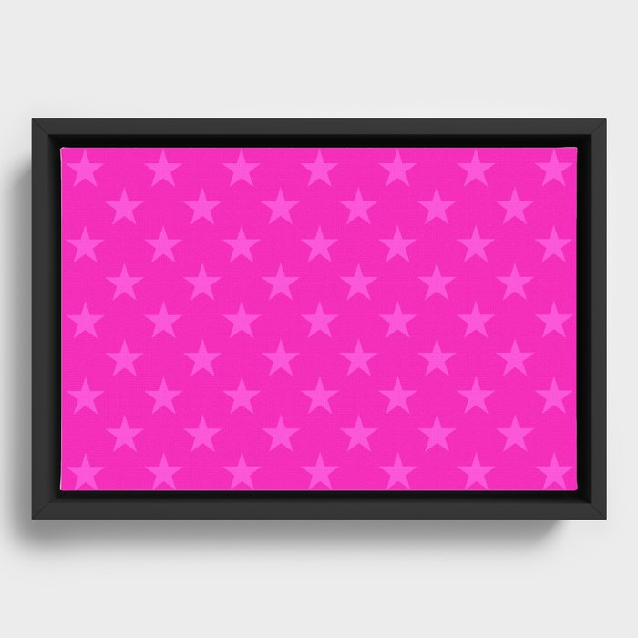 Pink stars pattern Framed Canvas