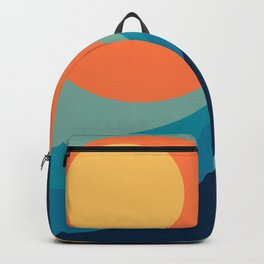 Colorful retro circles design 3 Backpack