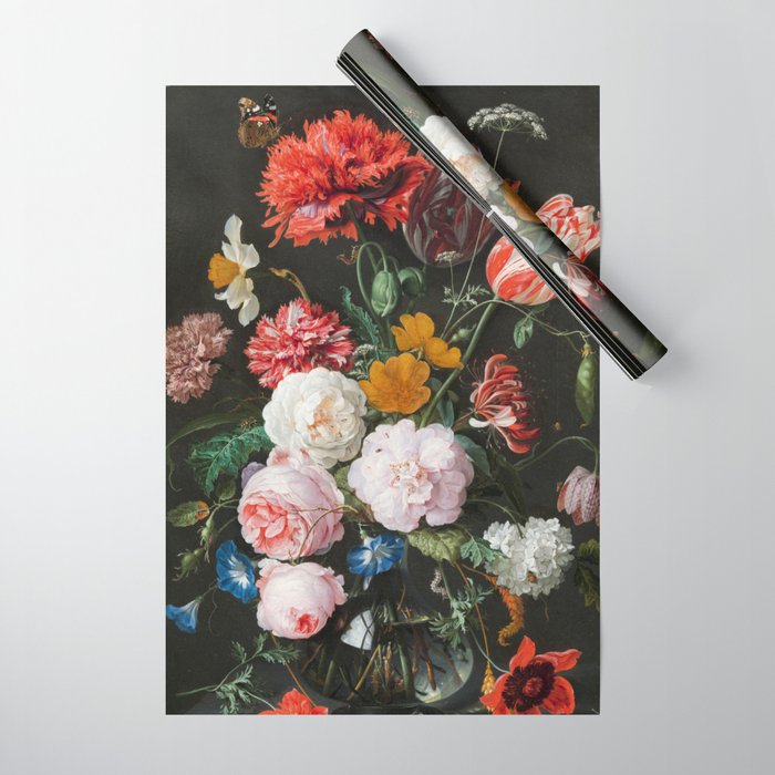 Dutch Golden Age Floral Painting Wrapping Paper by Art Culture