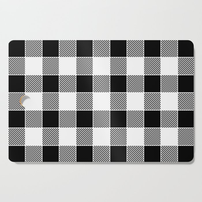 Buffalo Check - black / white Cutting Board