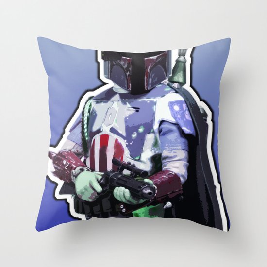 Captain Fett Throw Pillow