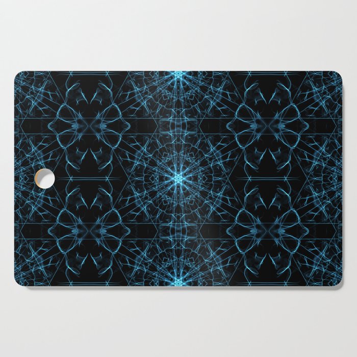 Liquid Light Series 10 ~ Blue Abstract Fractal Pattern Cutting Board