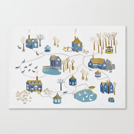 BLUE VILLAGE Canvas Print