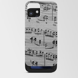 Geometric Abstract Black Gray White Gradient Musical Notes iPhone Card Case