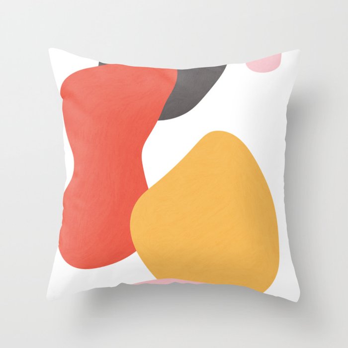 Mid-Century Modern Abstract Ovals Throw Pillow