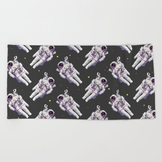 astronauts in space Beach Towel