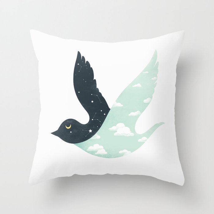 Bipolar Bird Throw Pillow