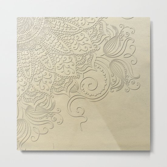 Mandala - Ghost canvas Metal Print