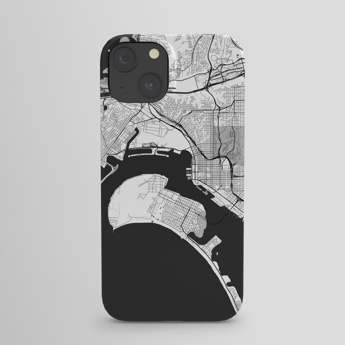 San Diego Map Gray iPhone Case
