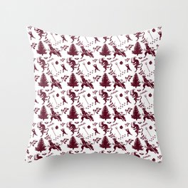 Krampus Folk Art Surface Pattern Christmas 2022 2023 Throw Pillow