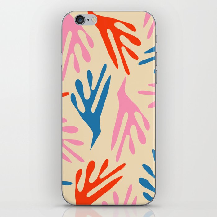 Ailanthus Cutouts Colourful Abstract Pattern Pink Blue Red Beige iPhone Skin