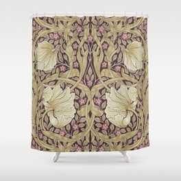 William Morris Pimpernel Orchid & Violets Floral Textile Pattern Shower Curtain