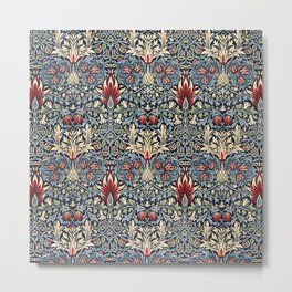Vintage William Morris Snakeshead Red Floral Print Metal Print | Snakeshead, William Morris, Nature, Pattern, Textile, Graphicdesign, Bohemian, Cottage Core, English, British 