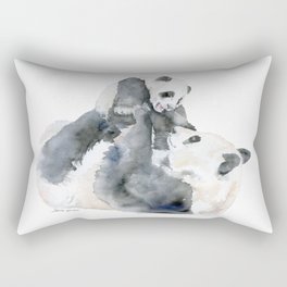Mother and Baby Panda Bears Rectangular Pillow