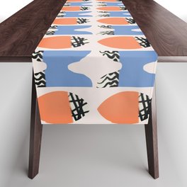 Organic Orange and blue repeat pattern Table Runner