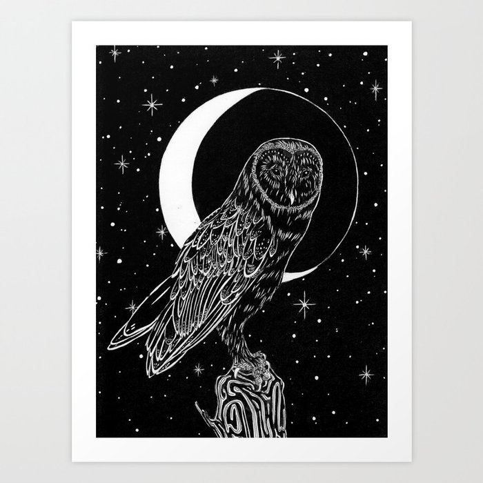 An Owl Made of Night Art Print