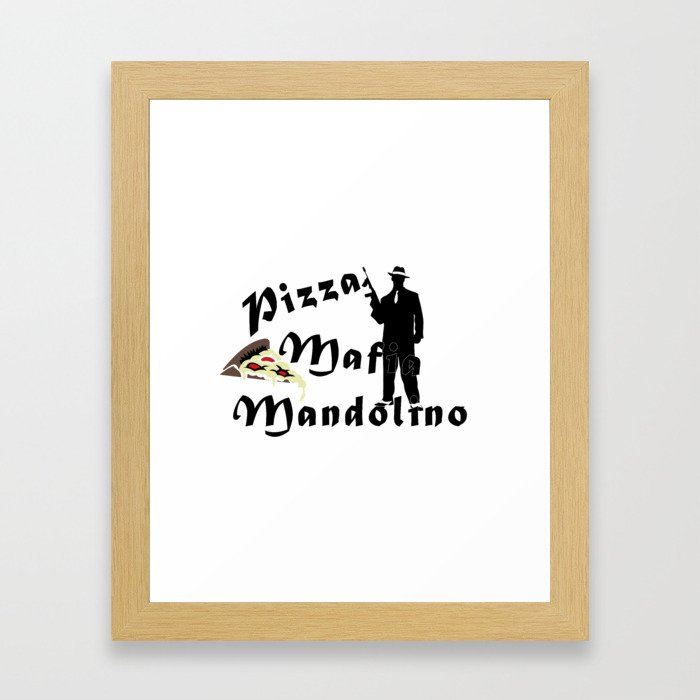 Italian style pizza mafia mandolino Framed Art Print