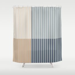 Color Block Line Abstract XVII Shower Curtain