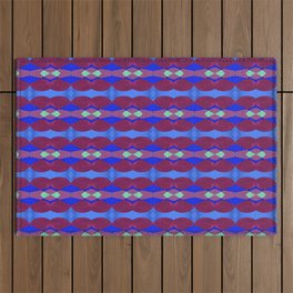 abstract pattern in purple with turquoise colors Outdoor Rug
