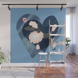 Oodles of Poodle Love blue Wall Mural