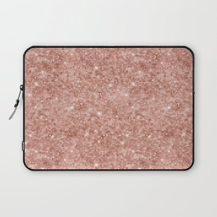 Luxury Rose Gold Sparkly Sequin Pattern Laptop Sleeve