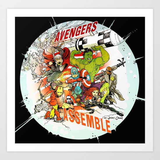 Avengers Assemble! - a "you're COLOR" promo Art Print