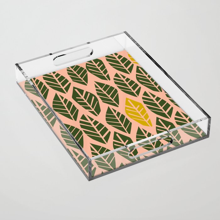 Cozy collection: mix and match Nordic leaves dark green Acrylic Tray