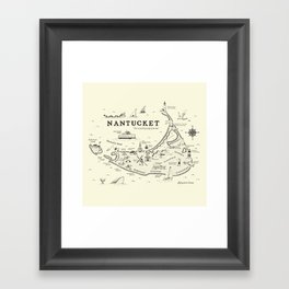 Nantucket Map Framed Art Print