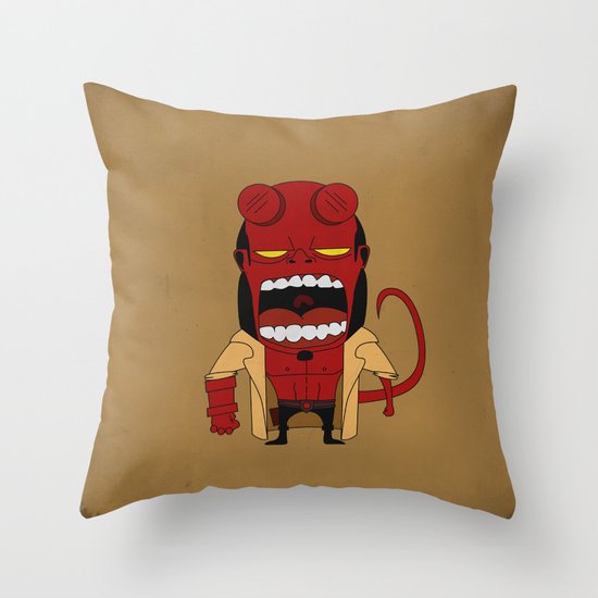Screaming Helldude Throw Pillow