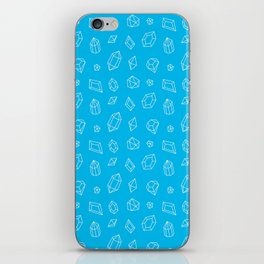 Turquoise and White Gems Pattern iPhone Skin