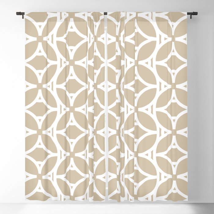 Beige and White Tessellation Line Pattern 37 - 2022 Color of the Year Country Charm 3007-10B Blackout Curtain