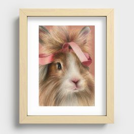 Pink Bunny Print Recessed Framed Print
