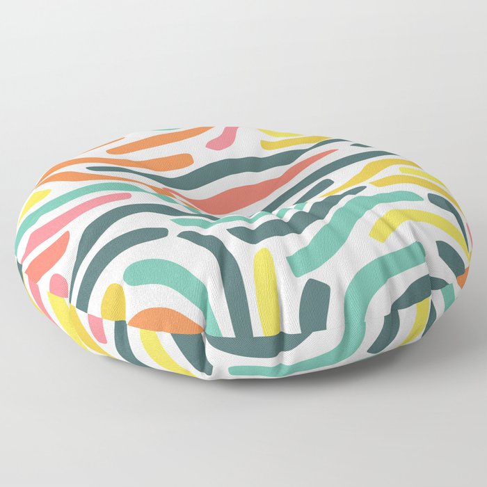 Ribbons colorful pattern Floor Pillow