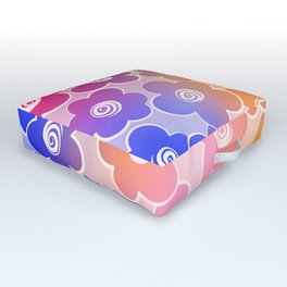 Aura Gradient Flower Pattern Outdoor Floor Cushion