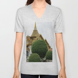 Thai temple and botanical travel photography / golden colorful fine art print V Neck T Shirt
