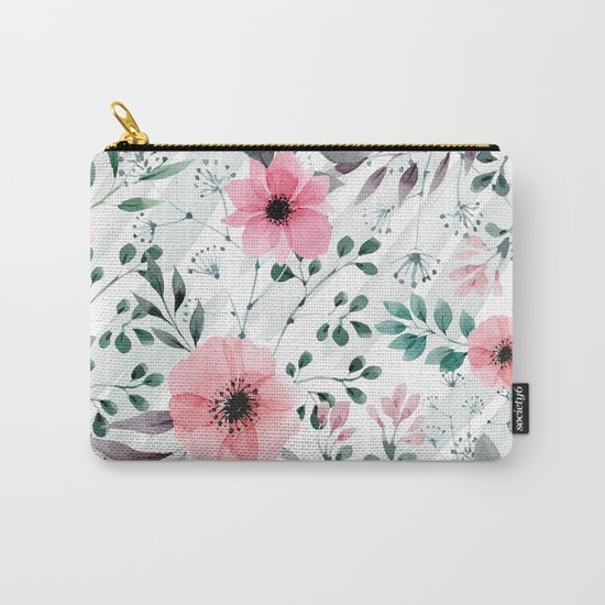 Illustration watercolor flowers and plants Carry-All Pouch