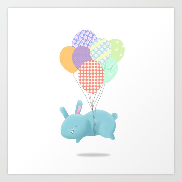 Floating Rabbit Art Print