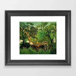 Henri Rousseau "Monkeys in the jungle - Exotic landscape" Framed Art Print