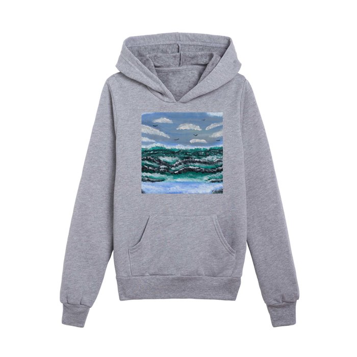 A peaceful day in Iceland Kids Pullover Hoodie