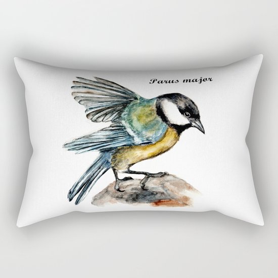 Parus Major Rectangular Pillow