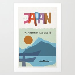 Sail to Japan via American Mail Line Art Print