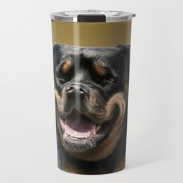 Happy Rottweiler Dog Selfie Portrait Travel Mug