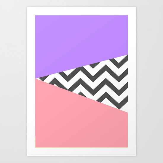 Color Blocked Chevron 7 Art Print