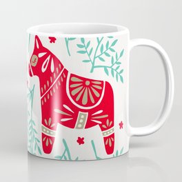Swedish Dala Horses – Red & Mint Palette Mug