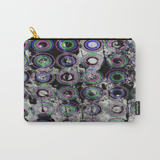 Urban Rings Pattern III - Textured Abstract Carry-All Pouch
