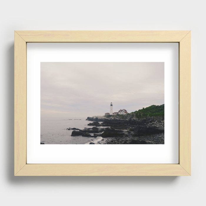 Lighthouse on the coast Recessed Framed Print