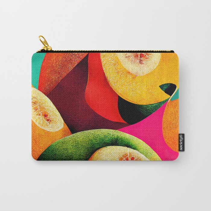 Citrus Twist - Abstract Minimalist Digital Retro Poster Art Carry-All Pouch