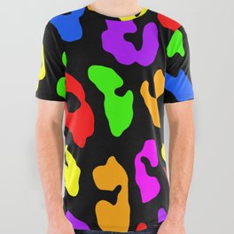 Leopard Print Rainbow All Over Graphic Tee