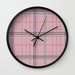 Pink plaid Wall Clock
