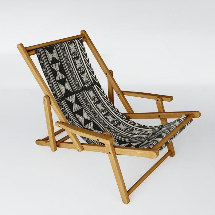 Boho Mud cloth Black and White Sling Chair by Roxanne G Society6